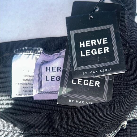 NWT Hervé Léger Surya Two Piece Bandage Swimsuit Bikini Set in Black Size Small - Picture 9 of 9